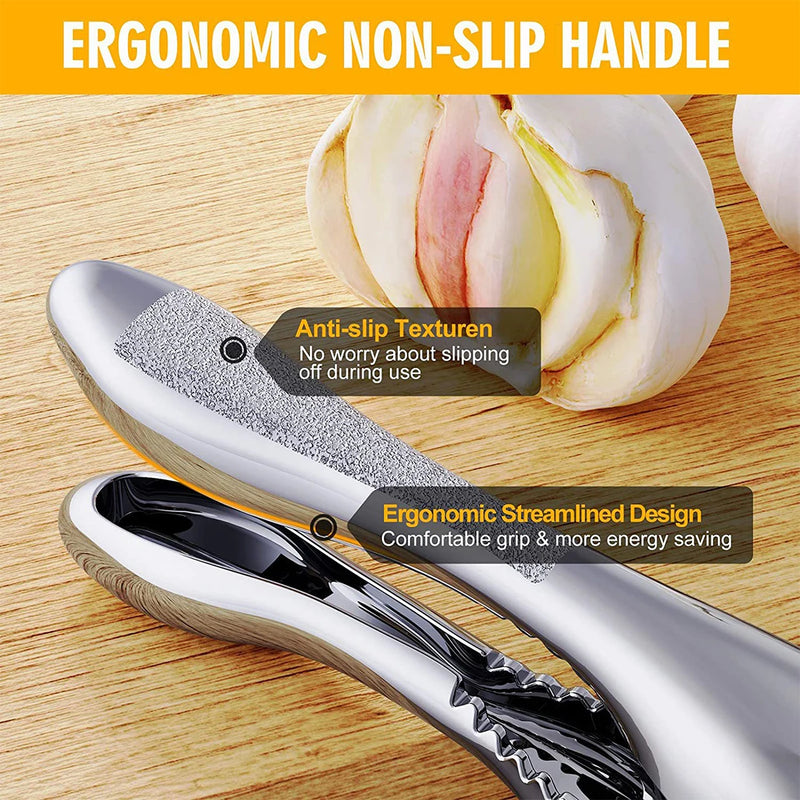 Knoblauchpresse GarliXpert DuoCut | 2-in-1 Zerdrücken & Schneiden | Ergonomisch & Rostfrei | 21×6,5 cm | Aluminium & Edelstahl