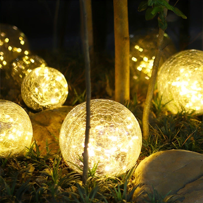 Lumora Solar Gartenleuchte | Warmweißes LED-Licht | Automatik & IP65 Wasserdicht | Bruchglas-Design