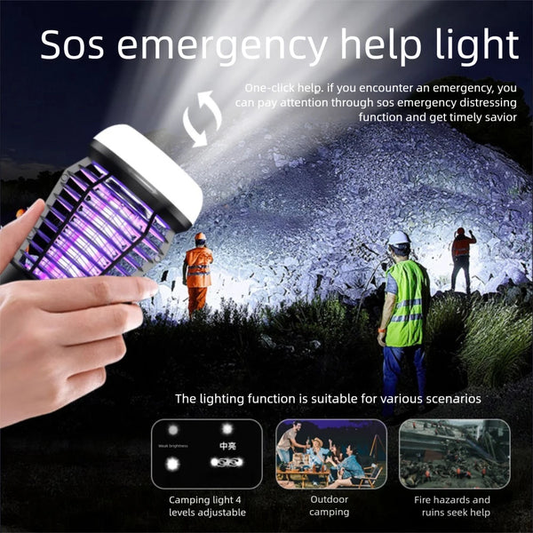 Mückenlampe Lumava Pro | 4-in-1 Campinglicht mit Insektenvernichter & SOS-Funktion | Wiederaufladbar mit USB-C & 2000 mAh Akku