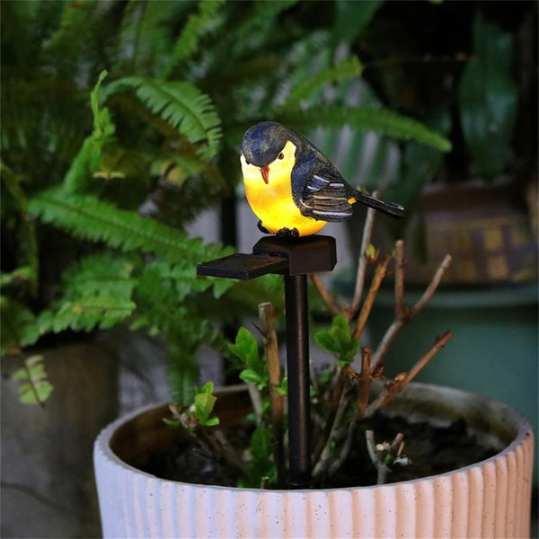 Luminavia | Solar Vogel Gartenleuchte | LED Tierfigur aus Harz | Wetterfest & dekorativ