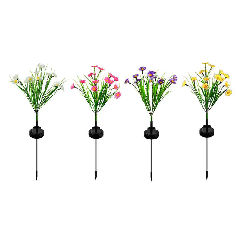 LumiFloris Solar Gartenleuchte Gänseblümchen | Wasserdichte LED Blumenleuchte für Außen | Automatische Deko-Solarleuchte für Garten & Balkon
