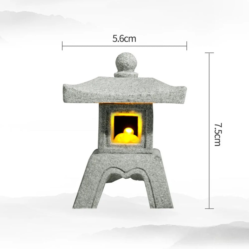 Mini-Pagode ZenStone | Sandstein-Dekoration | Für Garten, Bonsai & Zen-Oasen | Handgearbeitet