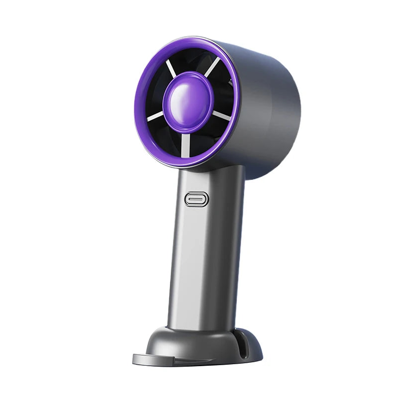 BrisaLite Mini Handventilator | USB Wiederaufladbar | Leise Kühlung mit Handyhalter | 3 Geschwindigkeiten für Reisen & Büro