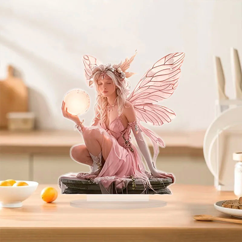 Celestia Acryl Tischdeko Engel | Märchenhafter Aufsteller | 18 cm | Geschenk & Foto-Prop