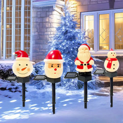 Solar Gartenleuchte | Weihnachtsmann & Schneemann | LED Landschaftslicht | Wasserdicht & Outdoor