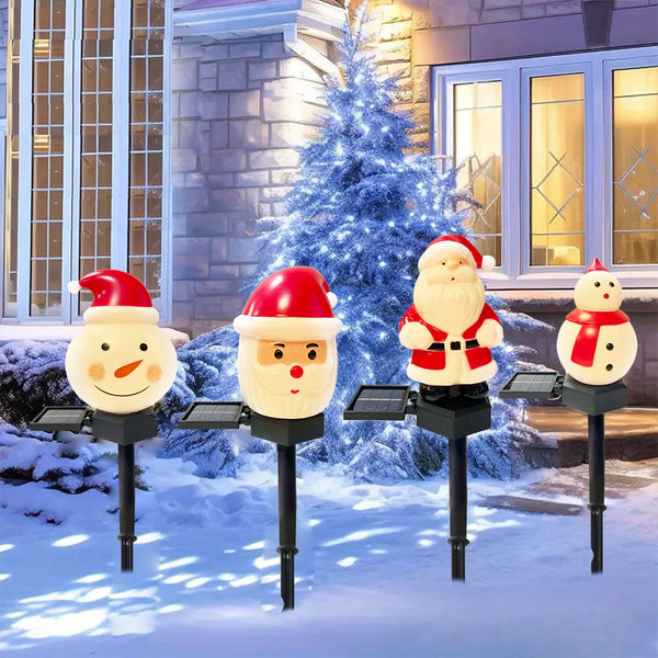 Solar Gartenleuchte | Weihnachtsmann & Schneemann | LED Landschaftslicht | Wasserdicht & Outdoor