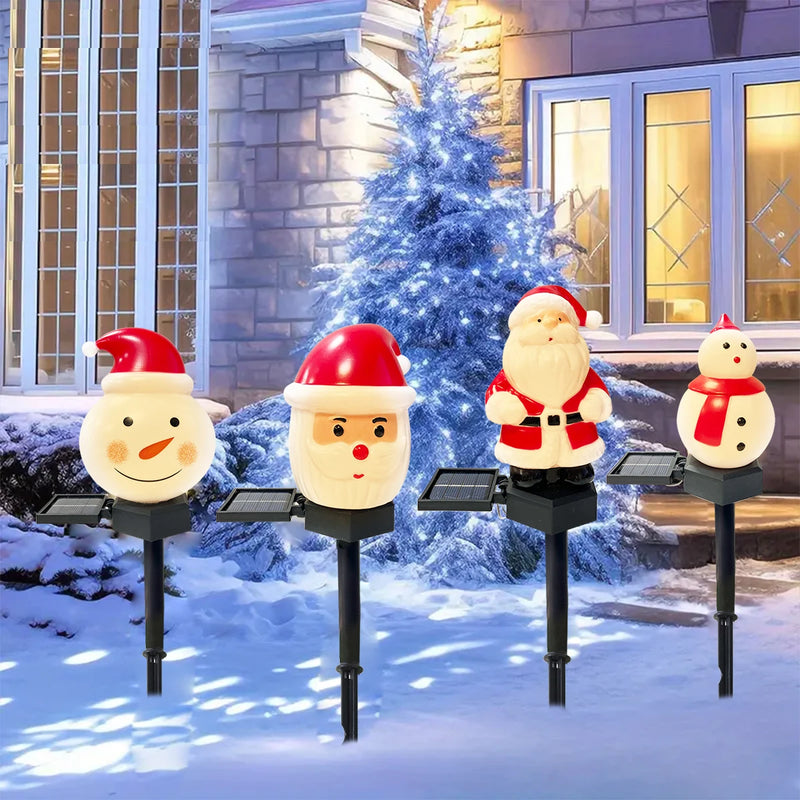 Solar Gartenleuchte | Weihnachtsmann & Schneemann | LED Landschaftslicht | Wasserdicht & Outdoor