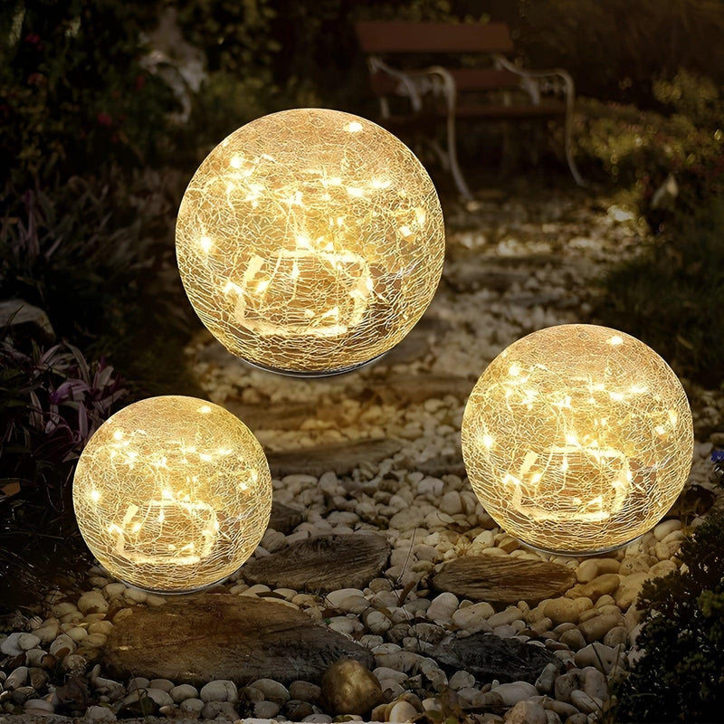 Lumora Solar Gartenleuchte | Warmweißes LED-Licht | Automatik & IP65 Wasserdicht | Bruchglas-Design