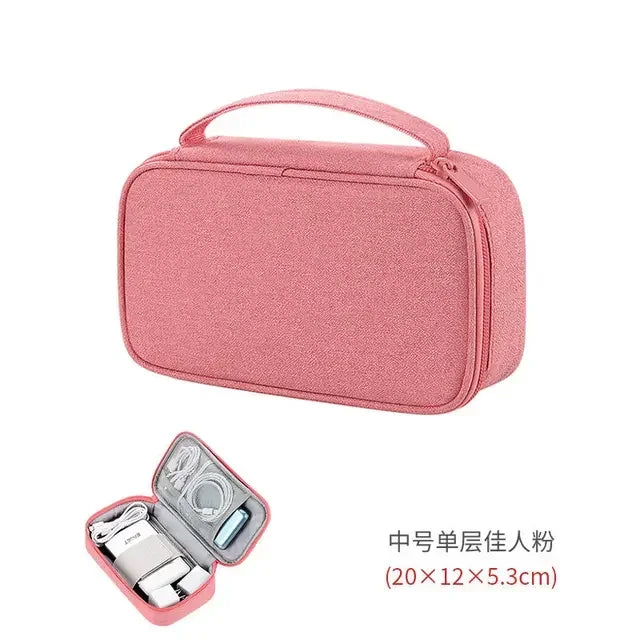TechTidy TravelSafe Kabel Organizer Tasche | Wasserdicht & Kompakt | Für Reisen & Elektronik-Zubehör | In M & L erhältlich