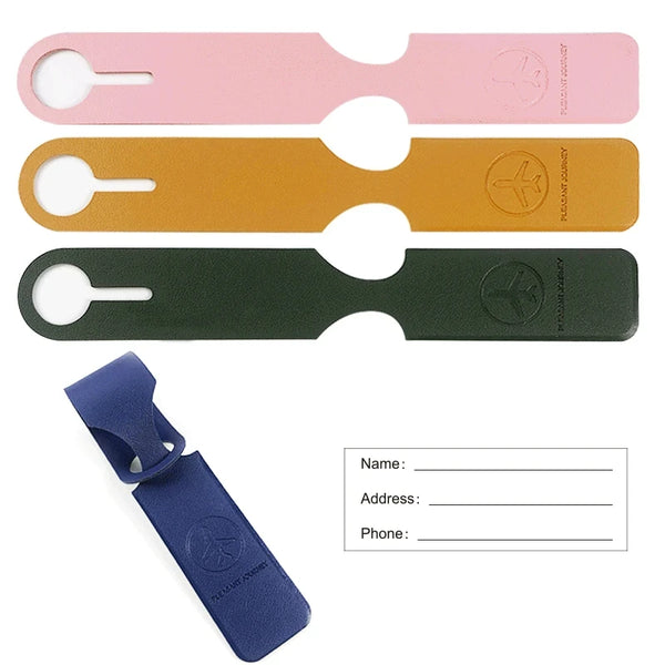 TravellaTag Kofferanhänger aus Kunstleder | Adressschild für Reisegepäck | Gepäckanhänger für Koffer & Taschen | 9 Farben