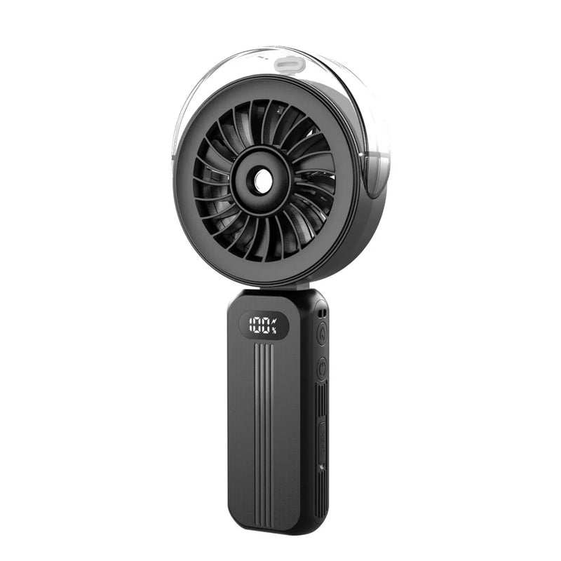 Mini-Ventilator Breezora Pro | Faltbar & Tragbar | Mit Sprühfunktion & USB-Aufladung | Für Hand, Tisch & Halsband