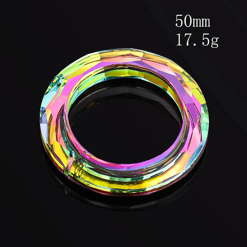 Kristall-Suncatcher LumiRing 50 | Ø 50 cm | Glas-Prisma für Fenster, Garten & Deko | Regenbogenfänger für Lichtspiele