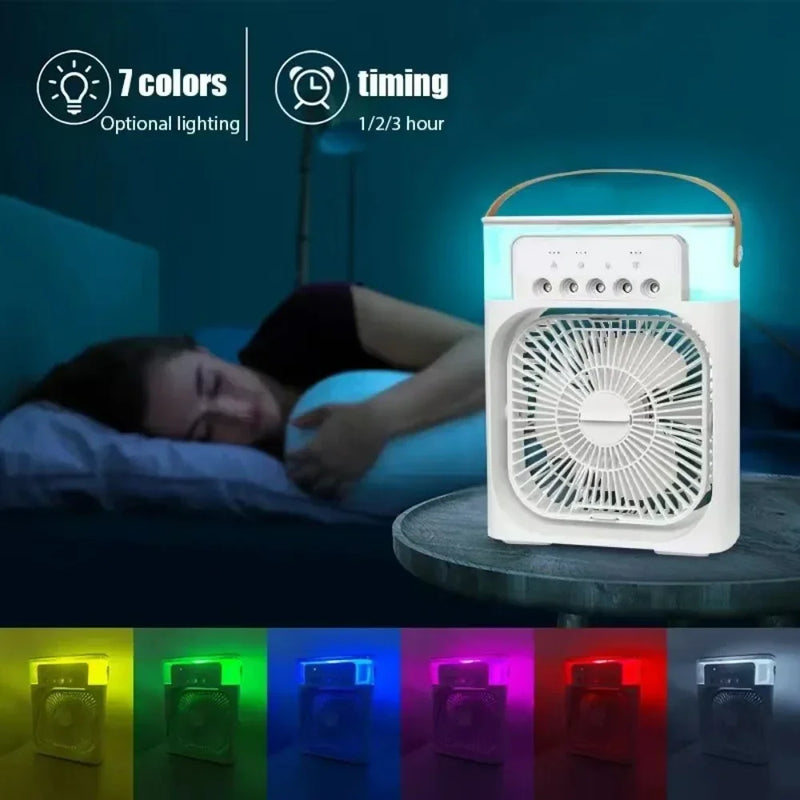 Luftkühler BrisaAir | 3-Stufen Ventilator & Luftbefeuchter | Mit Timer & LED-Licht | 600ml Tank