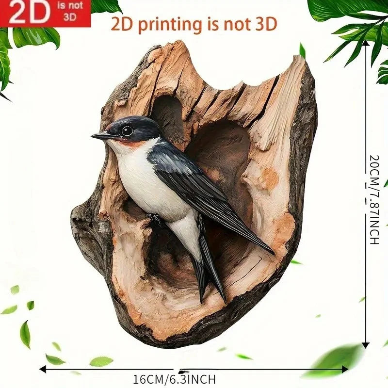 Deko Vögel 2D | Modern & Minimalistisch | Holz Wanddeko | 20 cm