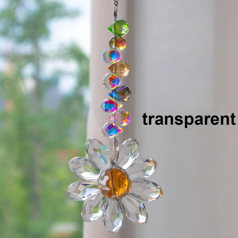 Kristall-Suncatcher LumiMargarita | K9-Daisy-Regenbogenfänger | Fenster- & Gartendeko | 32 cm | Geschenkidee für Zuhause