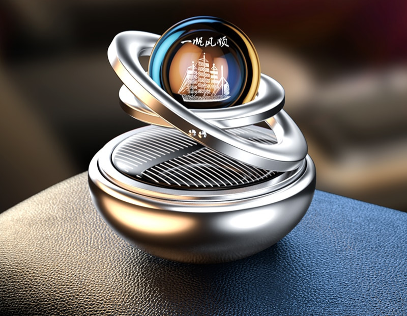 Auto Lufterfrischer | Solarbetrieben | 360° Duftverteilung | Luxuriöses Design | 4 Farben