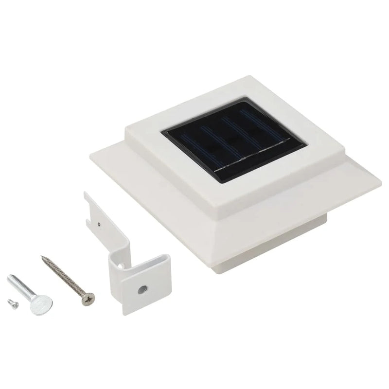 Heliova FenceBright Solar LED Zaunleuchten 6er-Set | Kaltweiß | Mit Halterung & Schrauben | Solarbetrieben & Wetterfest
