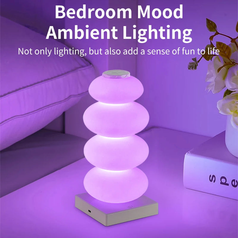 AuraGlow LED-Tischlampe | 16 RGB-Farben & Warmweiß | Touch-Dimmung | USB-Betrieb | 3W
