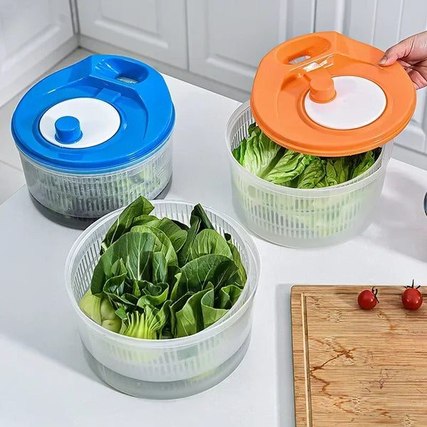 Salatschleuder Friscola SpinFresh | Gemüse- & Blattsalat-Trockner | Manuelle Schleuder mit Sieb & Schüssel | Für Waschen & Trocknen von Salat