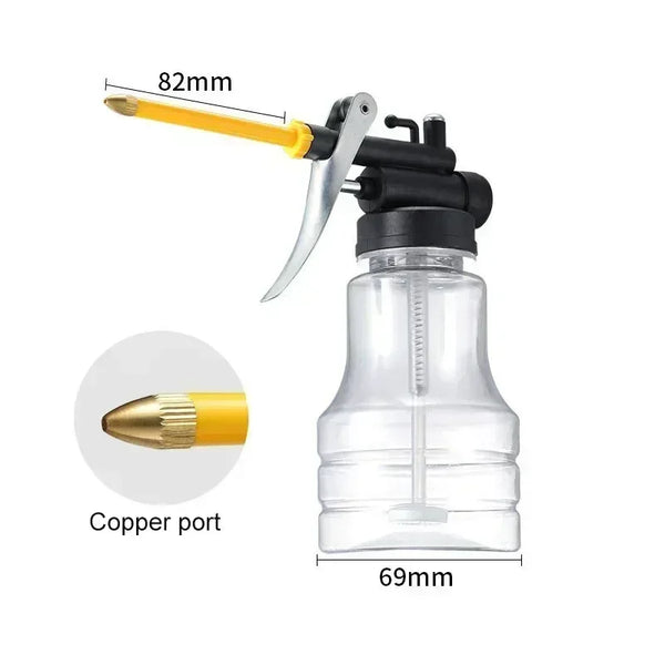 Hochdruck-Ölkanne LuboTech 250 Pro | 250 ml | Transparenter PVC-Behälter | Biegebarer Metallauslauf | Für Maschinen & Werkstatt