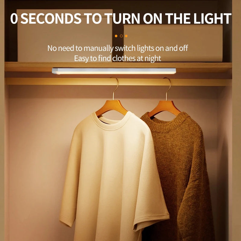LumoSense Kabelloses LED-Nachtlicht mit Bewegungssensor | Wiederaufladbar & Dimmbar | Für Schrank, Küche & Schlafzimmer | Versch. Größen