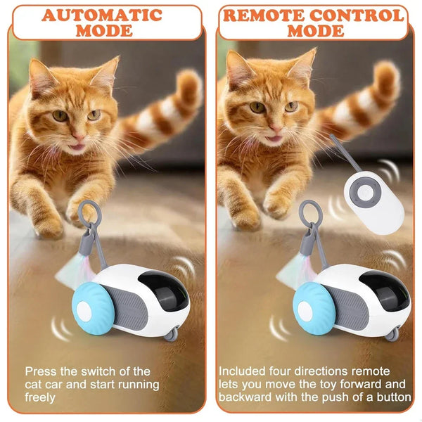 Intelligentes Katzenspielzeug PurrChase Move | Fernbedienung & Automatik | Hinderniserkennung | USB-ladbar | 7,4×6,7×4,4 cm