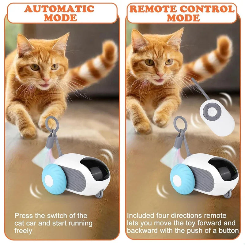 Intelligentes Katzenspielzeug PurrChase Move | Fernbedienung & Automatik | Hinderniserkennung | USB-ladbar | 7,4×6,7×4,4 cm