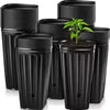 Plantivo DeepGrow Töpfe Pflanztöpfe Hoch & Quadratisch | 10/25er Set | Mit Drainagelöchern | Schwarz | 20x10x7 cm
