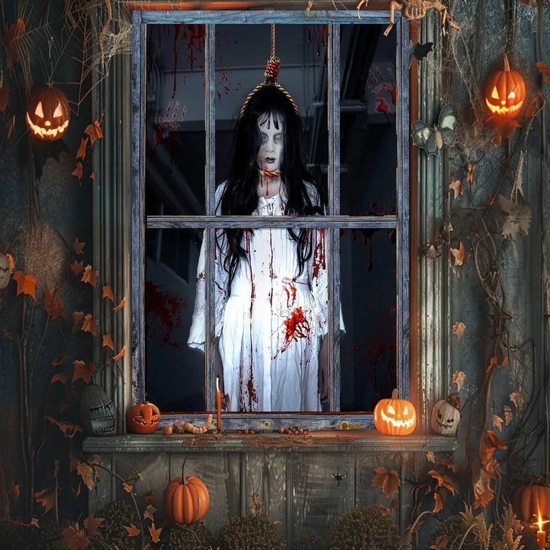 HorrorDrape Halloween Vorhang | Dunkles Grusel-Design | Polyester Wandteppich | Verschiedene Größen