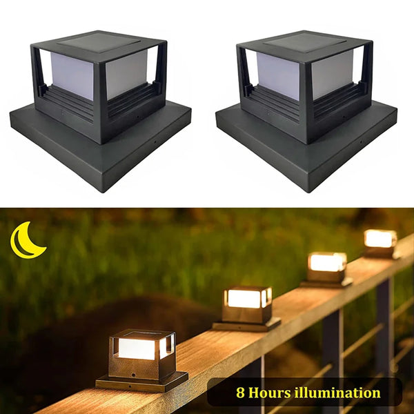LumaPira DuoLight Solar-Pfostenleuchte LED | IP54 Wasserdicht | Weiß & Warmweiß | Für Zaun, Terrasse & Gartenpfosten