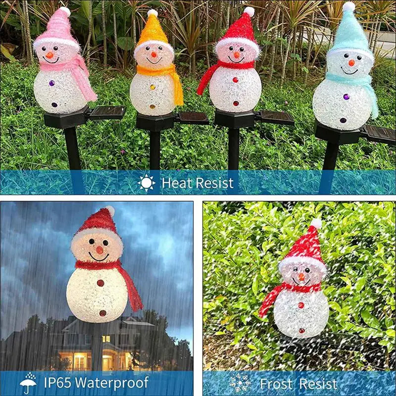 LED Schneemann Solarleuchte | Weihnachtsdeko Außen | Garten & Wegbeleuchtung
