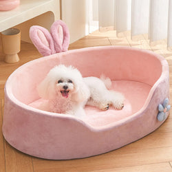 SnuffiNest Haustierbett Rosa | Abnehmbar & Waschbar | Weich & Hautfreundlich | Für Katzen & Kleine Hunde
