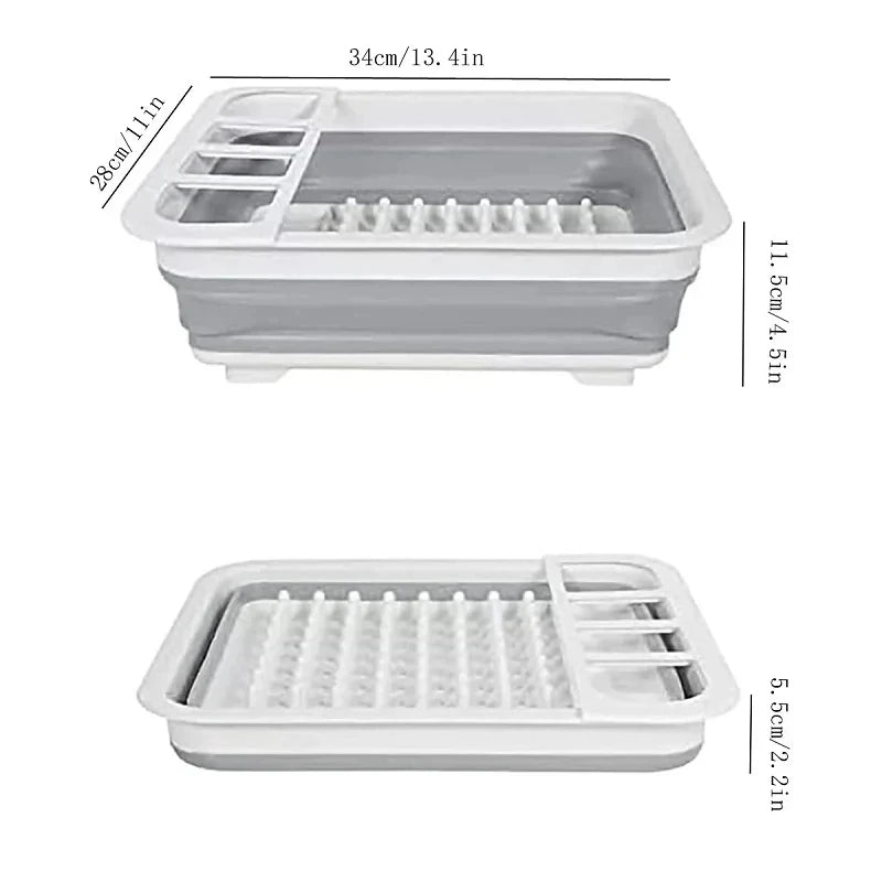 TrockniQ Faltbares Abtropfgestell Küche | Geschirrständer mit Wasserablauf | Platzsparend & Waschbar | Modernes Design aus Kunststoff