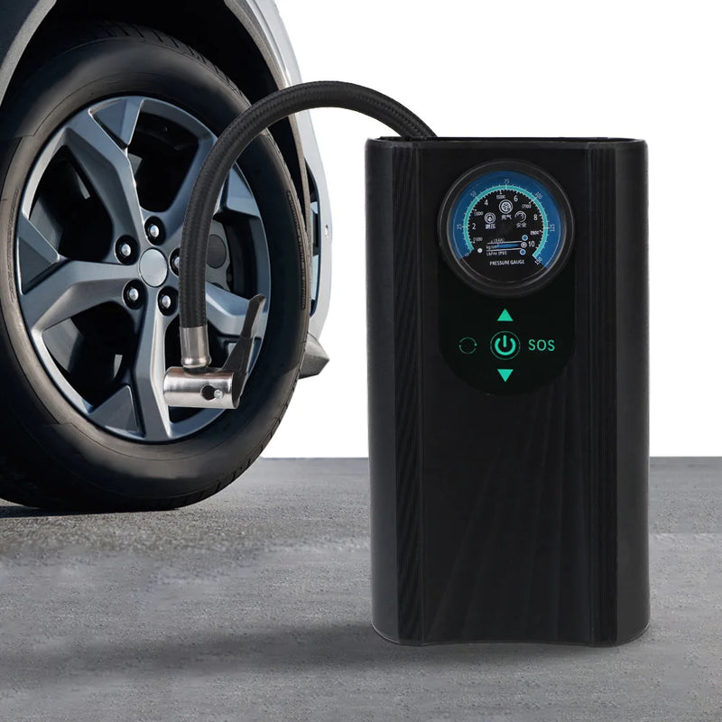 Reifenpumpe AutoAirX Pro | Tragbarer Kompressor 12V | Metallzylinder | Für Auto, Motorrad, Fahrrad & Ball