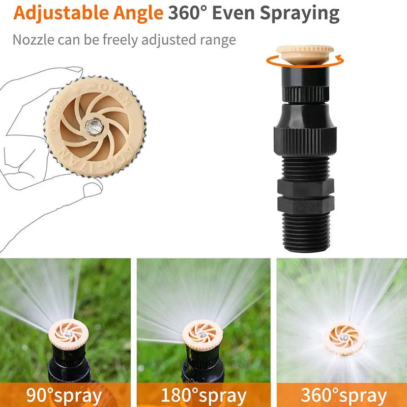 Rainaro SpinFlow Gartenregner 360° drehbar | Automatische Bewässerung | Für Rasen, Gemüsebeet & Gewächshaus | Mit Erdspieß