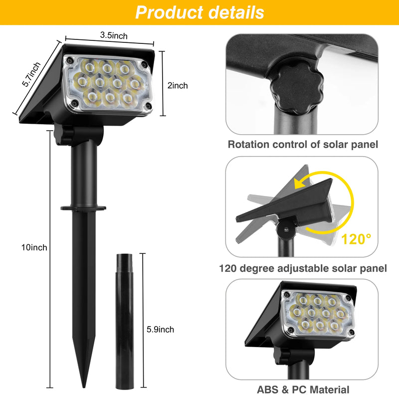 Solarstrahler LumoSolar | 3000K/6000K/RGB | IP65 Wasserdicht | Garten- & Wegbeleuchtung