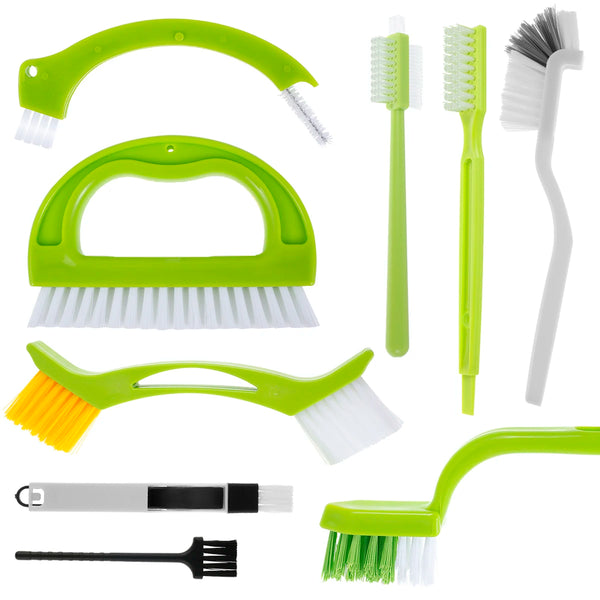 Fugenix Reinigungsbürsten Set | 9er-Pack Fugen- & Rillenbürsten | Ergonomisch & Wiederverwendbar | Für Bad, Küche & Fenster