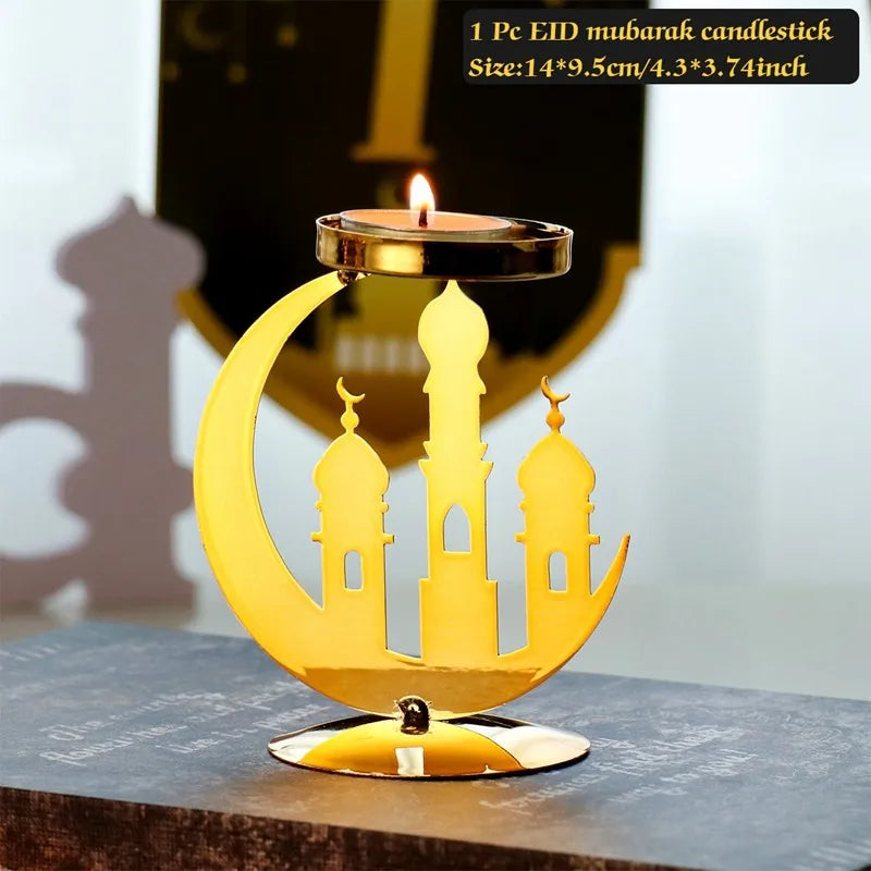 LumiNoor Ramadan Kerzenhalter | Mond-Design | Stimmungsvolle Deko | Metall