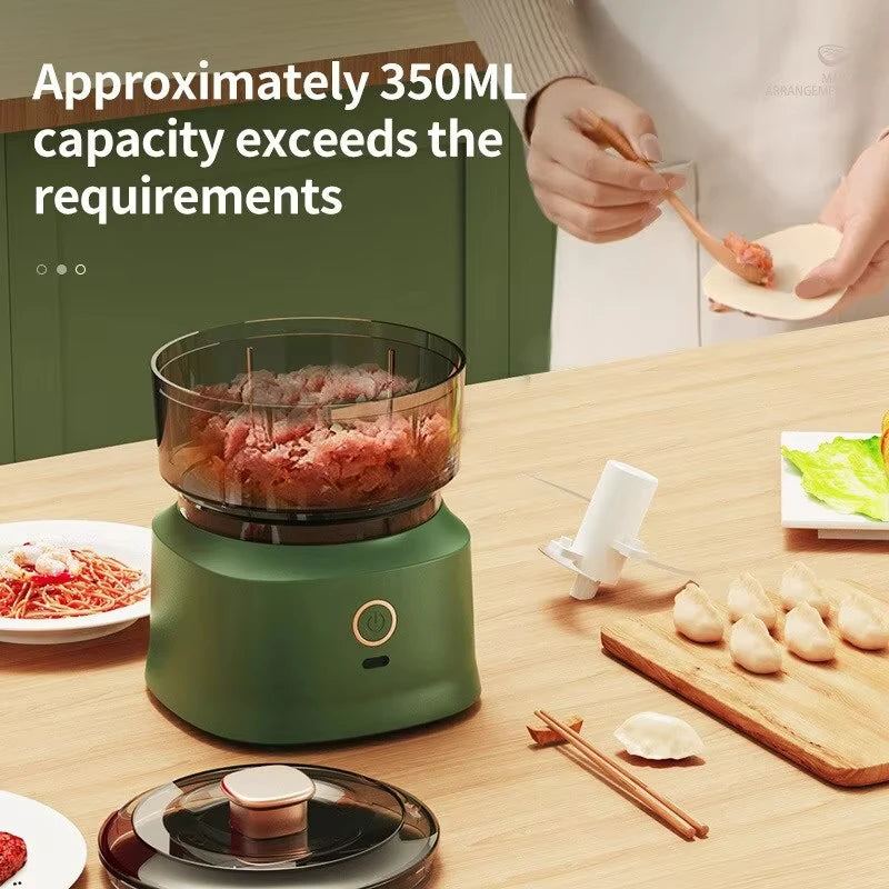 Mini-Küchenmaschine MixiChef 350 | Kabellos mit USB-Ladung | 350 ml | Zerkleinern, Mixen & Pürieren