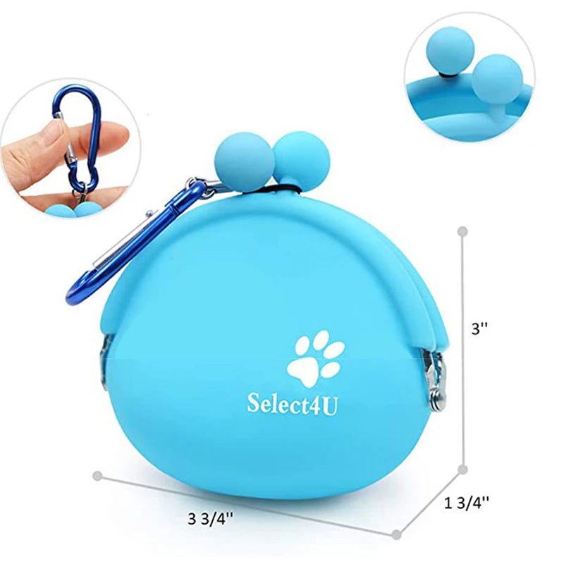 Treatico Silikon-Leckerlibeutel für Hunde | Mit Clip & Klettverschluss | Für Training, Spaziergang & Reisen | 9 × 9,5 cm