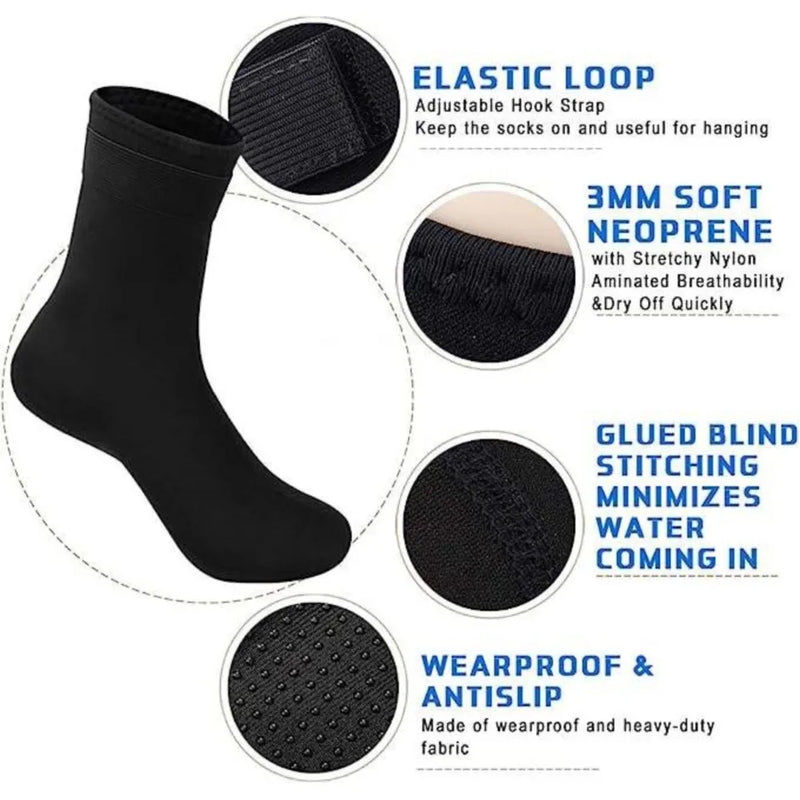 AquaShield Neopren Socken | 0.3–0.5 cm Tauch- & Surfsocken | Rutschfest & Wärmend | Für Schnorcheln, Schwimmen & Wassersport