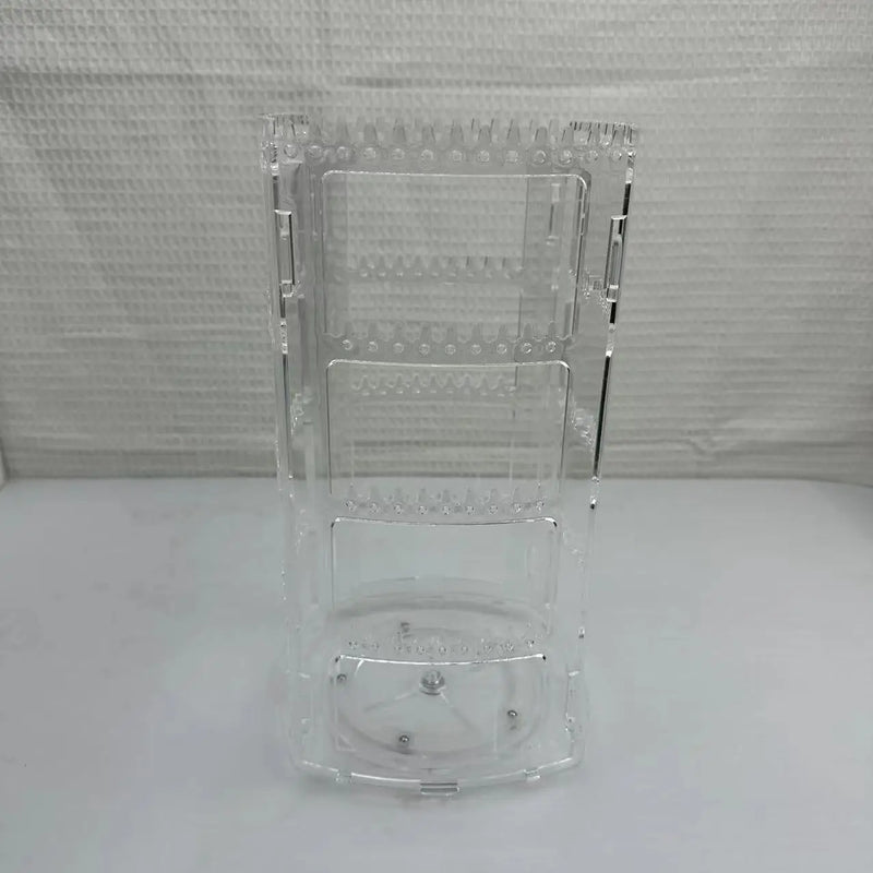 Schmuckständer SpinGlam | Drehbarer Schmuckhalter aus Kunststoff | Ohrring- & Kettenständer | 360° Display für stilvolle Aufbewahrung