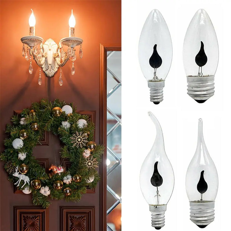 FlammaLux | LED Flammenkerze | Vintage Flackereffekt | E14 / E27 | Warmweiß