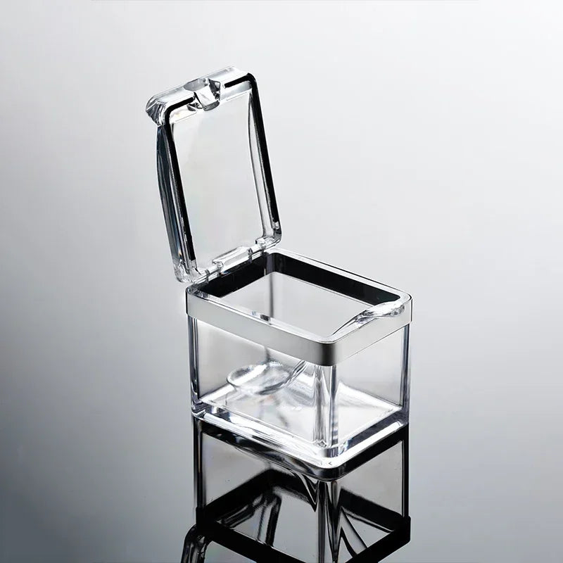 Gewürzbox ClearSpice Quadra | 4 Fächer mit Deckel & Löffeln | Transparent | 23,5 × 9,5 × 8,5 cm | Für Salz, Zucker & Gewürze