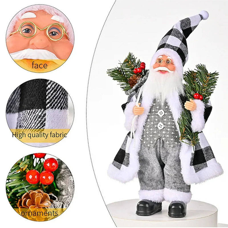 Festivaro | Weihnachtsfigur Santa Claus | Stehend & Sitzend | 30 × 10 × 17 cm | Liebevoll gestaltete Weihnachtsdeko für Tisch, Kamin & Büro