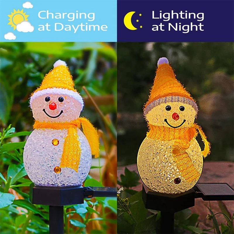 LED Schneemann Solarleuchte | Weihnachtsdeko Außen | Garten & Wegbeleuchtung