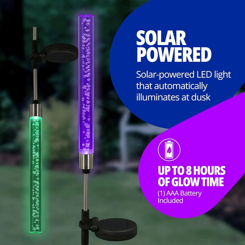 GlowBloom | Solar-Gartenlicht mit Blaseneffekt | Farbwechsel LED | Für Terrasse, Rasen & Wegbeleuchtung