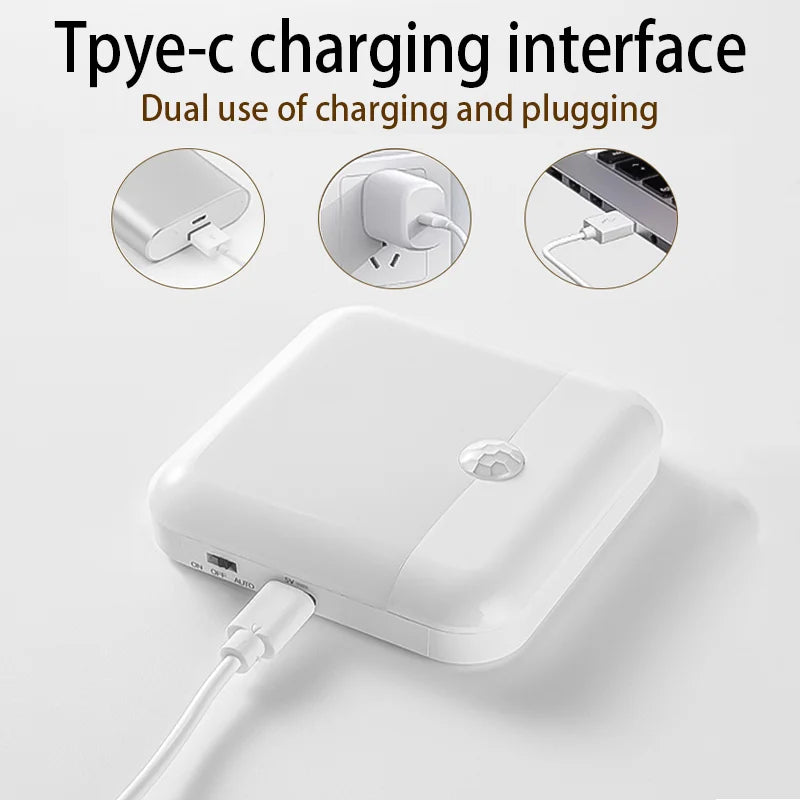 LED-Bewegungssensor-Lampe LumoSquare | USB-C Wiederaufladbar | Warm- & Kaltweiß | Magnetische Nachtlampe für Schlafzimmer, Küche & Flur