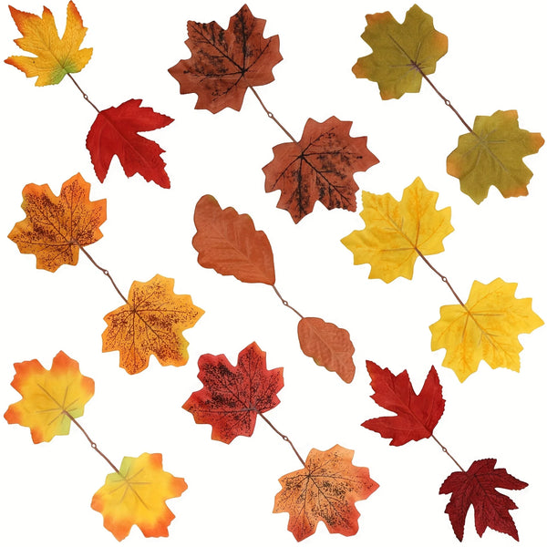 TwinLeaf | 10er Set Künstliche Ahornblätter | Herbstdeko für Halloween, Hochzeit & Thanksgiving