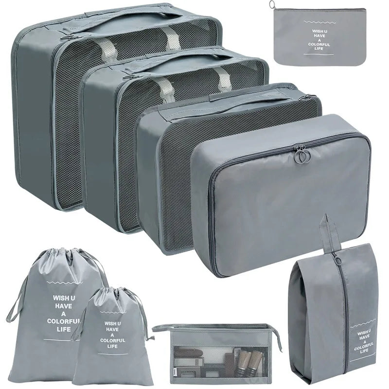 PackWunder Reise-Organizer Set 7/8/9/10-teilig | Faltbare Koffer-Organizer | Für Kleidung, Schuhe & Accessoires